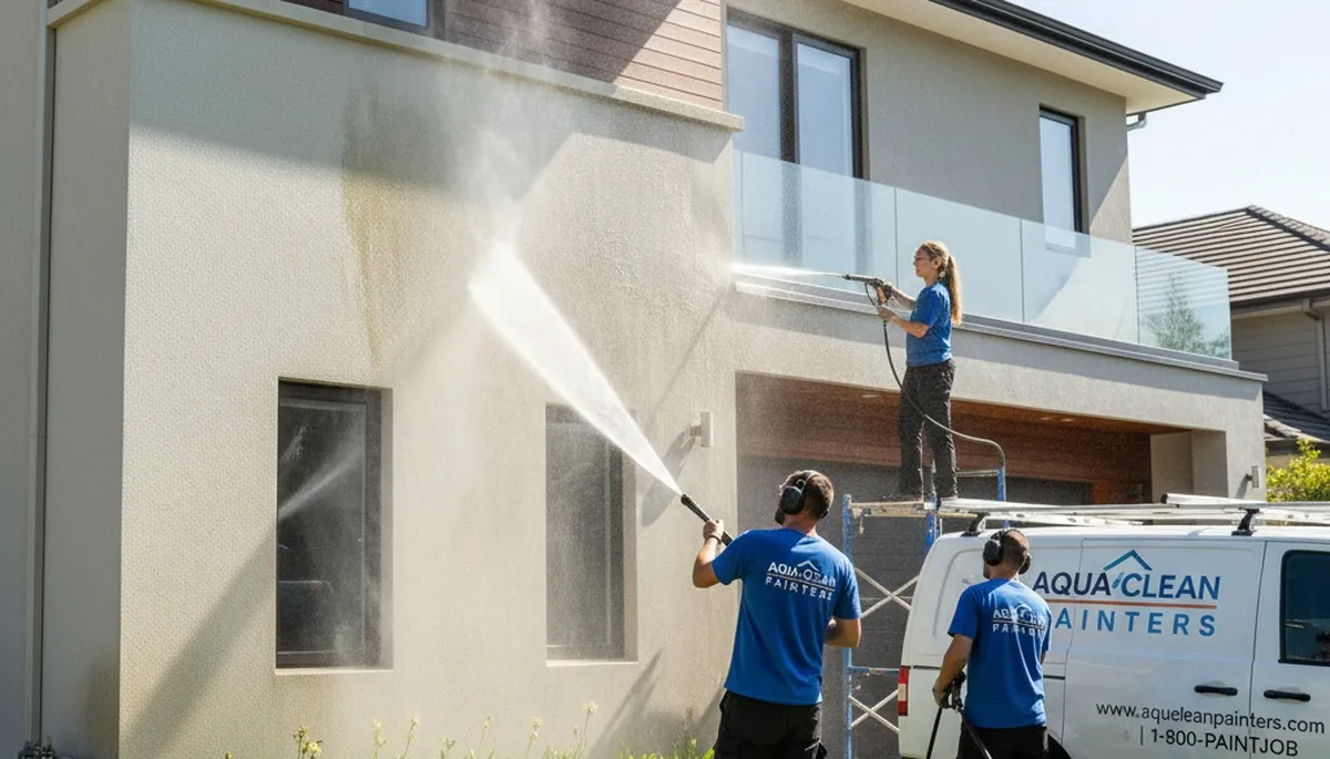 Professional pressure washing siding and deck in Reading, MA by local house painting experts