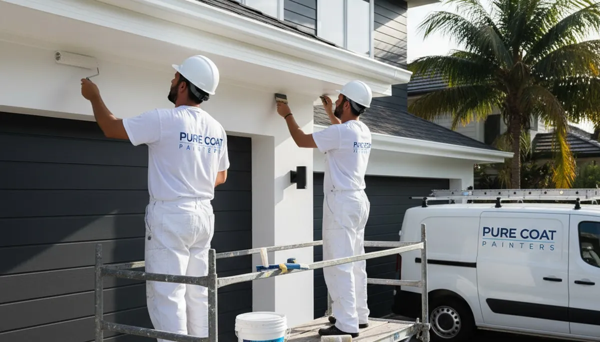 Professional trim and fascia painting on a Reading, MA home by expert local house painters