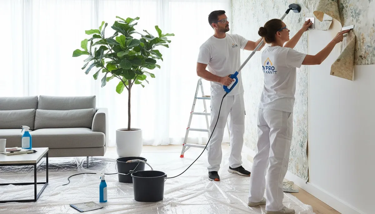 Professional wallpaper removal and wall prep by expert painters in Reading, MA homes