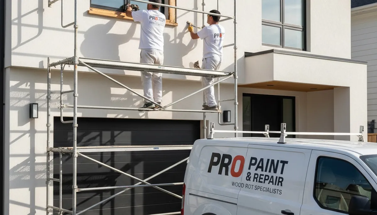 Professional wood rot repair on Reading, MA home exterior by expert local house painters